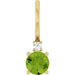 Ladies Natural Peridot Natural Diamond Charm/Pendant (I1, G-H) — 14K Yellow Gold