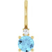 Ladies Natural Aquamarine Natural Diamond Charm/Pendant (I1, G-H) — 14K Yellow Gold