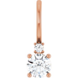 Ladies Natural Diamond Charm/Pendant (I1, G-H) — 14K Rose Gold