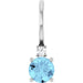 Ladies Natural Aquamarine Natural Diamond Charm/Pendant (Si2-Si3, G-H) — Platinum