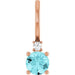 Ladies Natural Blue Zircon Natural Diamond Charm/Pendant (I1, G-H) — 14K Rose Gold