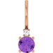 Ladies Natural Amethyst Natural Diamond Charm/Pendant (I1, G-H) — 14K Rose Gold
