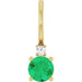 Ladies Natural Emerald Natural Diamond Charm/Pendant (I1, G-H) — 14K Yellow Gold