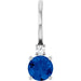 Ladies Natural Blue Sapphire Natural Diamond Charm/Pendant (I1, G-H) — Sterling Silver