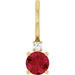 Ladies Natural Ruby Natural Diamond Charm/Pendant (I1, G-H) — 14K Yellow Gold