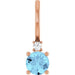 Ladies Natural Aquamarine Natural Diamond Charm/Pendant (I1, G-H) — 14K Rose Gold
