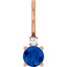 Ladies Natural Blue Sapphire Natural Diamond Charm/Pendant (I1, G-H) — 14K Rose Gold