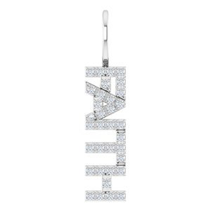Ladies Natural Diamond "Faith" Charm/Pendant (I1, G-H) — Sterling Silver