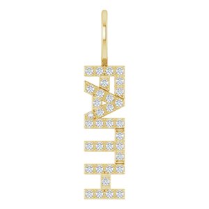Ladies Natural Diamond "Faith" Charm/Pendant (I1, G-H) — 14K Yellow Gold