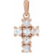 Ladies Rose-Cut Natural Diamond Cross Pendant (Vs/Si1, Ghi) — 14K Rose Gold