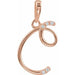 Ladies Natural Diamond Initial C Pendant (I1, G-H) — 14K Rose Gold