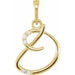 Ladies Natural Diamond Initial D Pendant (I1, G-H) — 14K Yellow Gold