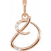 Ladies Natural Diamond Initial D Pendant (I1, G-H) — 14K Rose Gold
