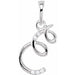 Ladies Natural Diamond Initial E Pendant (I1, G-H) — 14K White Gold