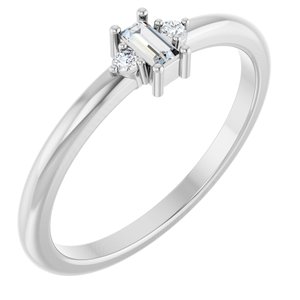 Ladies Natural Diamond Stackable Ring (SI2-SI3, GHI) — Platinum