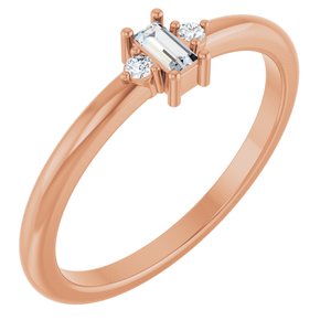Ladies Natural Diamond Stackable Ring (I1, GHI) — 14K Rose Gold