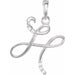 Ladies Natural Diamond Initial H Pendant (I1, G-H) — 14K White Gold