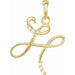 Ladies Natural Diamond Initial H Pendant (I1, G-H) — 14K Yellow Gold