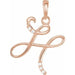 Ladies Natural Diamond Initial H Pendant (I1, G-H) — 14K Rose Gold