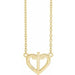 Ladies Natural Diamond Heart Cross Necklace (I1, G-H) — 14K Yellow Gold