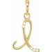 Ladies Natural Diamond Initial I Pendant (I1, G-H) — 14K Yellow Gold