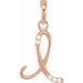 Ladies Natural Diamond Initial I Pendant (I1, G-H) — 14K Rose Gold