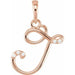 Ladies Natural Diamond Initial J Pendant (I1, G-H) — 14K Rose Gold