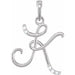 Ladies Natural Diamond Initial K Pendant (I1, G-H) — 14K White Gold