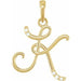 Ladies Natural Diamond Initial K Pendant (I1, G-H) — 14K Yellow Gold