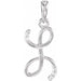 Ladies Natural Diamond Initial L Pendant (I1, G-H) — 14K White Gold