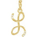Ladies Natural Diamond Initial L Pendant (I1, G-H) — 14K Yellow Gold