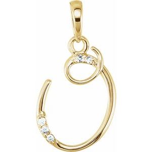 Ladies Natural Diamond Initial O Pendant (I1, G-H) — 14K Yellow Gold