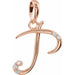 Ladies Natural Diamond Initial P Pendant (I1, G-H) — 14K Rose Gold