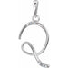 Ladies Natural Diamond Initial Q Pendant (I1, G-H) — 14K White Gold