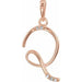Ladies Natural Diamond Initial Q Pendant (I1, G-H) — 14K Rose Gold