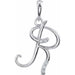 Ladies Natural Diamond Initial R Pendant (I1, G-H) — 14K White Gold