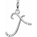Ladies Natural Diamond Initial T Pendant (I1, G-H) — 14K White Gold
