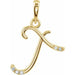 Ladies Natural Diamond Initial T Pendant (I1, G-H) — 14K Yellow Gold