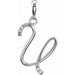 Ladies Natural Diamond Initial U Pendant (I1, G-H) — 14K White Gold