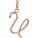 Ladies Natural Diamond Initial U Pendant (I1, G-H) — 14K Rose Gold