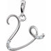 Ladies Natural Diamond Initial V Pendant (I1, G-H) — 14K White Gold
