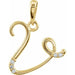 Ladies Natural Diamond Initial V Pendant (I1, G-H) — 14K Yellow Gold
