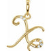Ladies Natural Diamond Initial X Pendant (I1, G-H) — 14K Yellow Gold