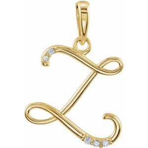 Ladies Natural Diamond Initial Z Pendant (I1, G-H) — 14K Yellow Gold