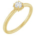 Ladies Natural Diamond Solitaire Rope Ring (I1, G-H) — 14K Yellow Gold