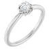 Ladies Natural Diamond Solitaire Rope Ring (SI2-SI3, G-H) — Platinum