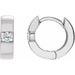 Ladies Natural Diamond Hinged Huggie Hoop Earrings (I1, G-H) — Sterling Silver