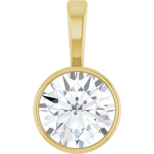 Lab-Grown Diamond Bezel-Set Solitaire Pendant