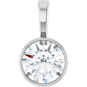 Lab-Grown Diamond Bezel-Set Solitaire Pendant