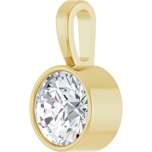 Lab-Grown Diamond Bezel-Set Solitaire Pendant